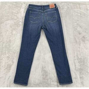 Levis Jeans Womens W30 L30 Skinny Comfort Stretch Whiskered Mid‎ Rise Dark Blue